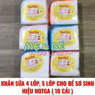 KHĂN SỮA CHO BÉ, KHĂN SỮA 4 LỚP/5 LỚP, KHĂN SỮA HOTGA (khăn gạc cho bé sơ sinh 25x27cm mềm mại không đổ lông)