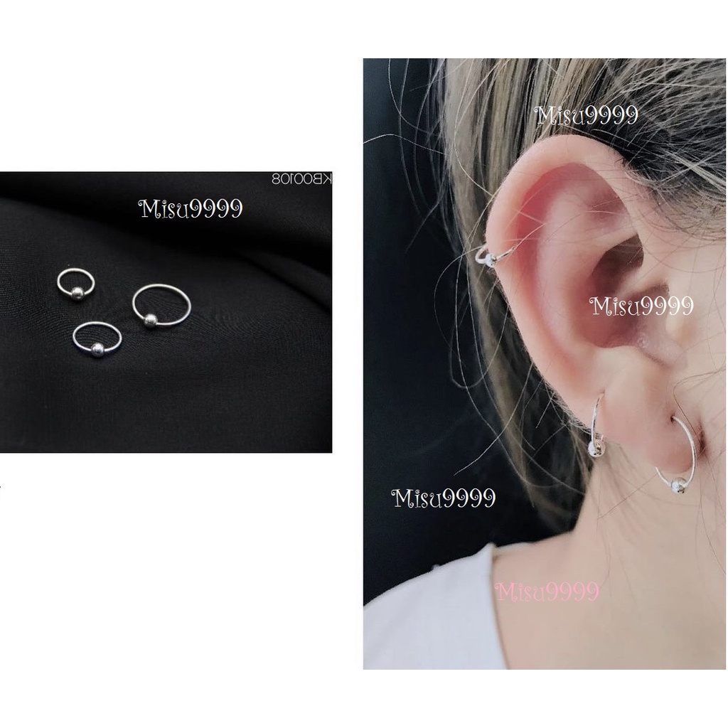 Khuyên titan tròn ft bi thân khuyên mỏng 0,8mm ( VER2)