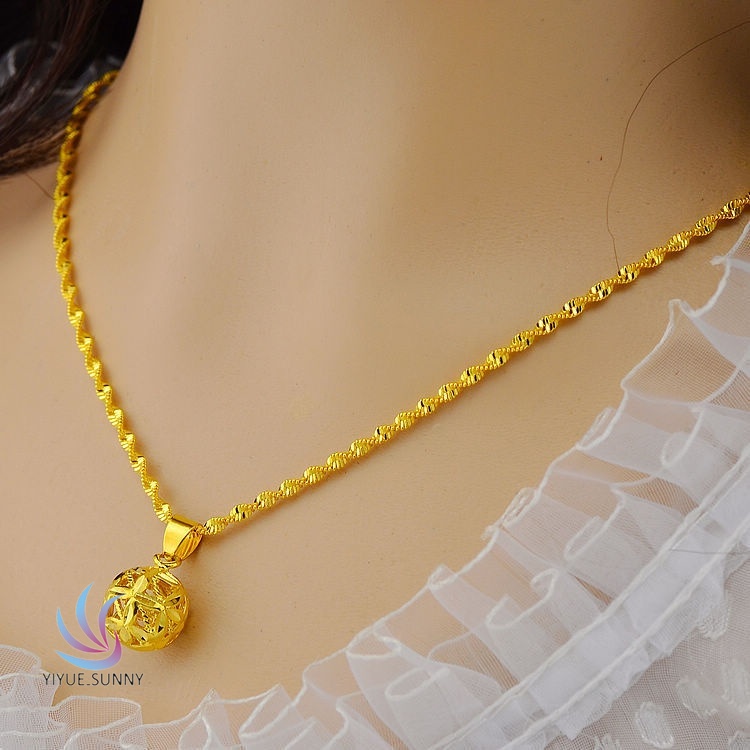 Mặt Dây Chuyền Mạ Vàng Hình Quả Cầu Rỗng Độc Đáo