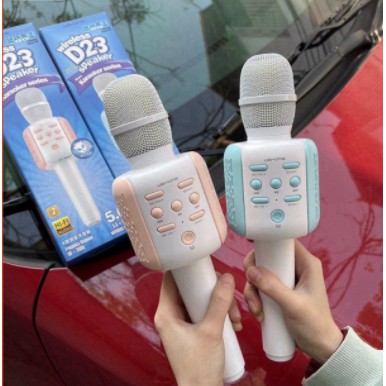 💁🏼💁🏼Mic karaoke cầm tay chính hãng WK D23 hỗ trợ ghi âm kết nối bluetooth cắm được USB và thẻ nhớ