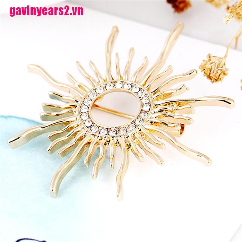 2 Ghim Cài Áo Hình Mặt Trời Đính Đá Thời Trang