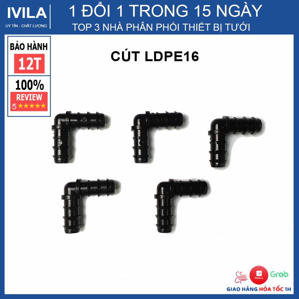 Cút LDPE 16 - Phụ Kiện nối ống LDPE 16mm - Giúp kết nối ống LDPE 16 tại các điểm góc