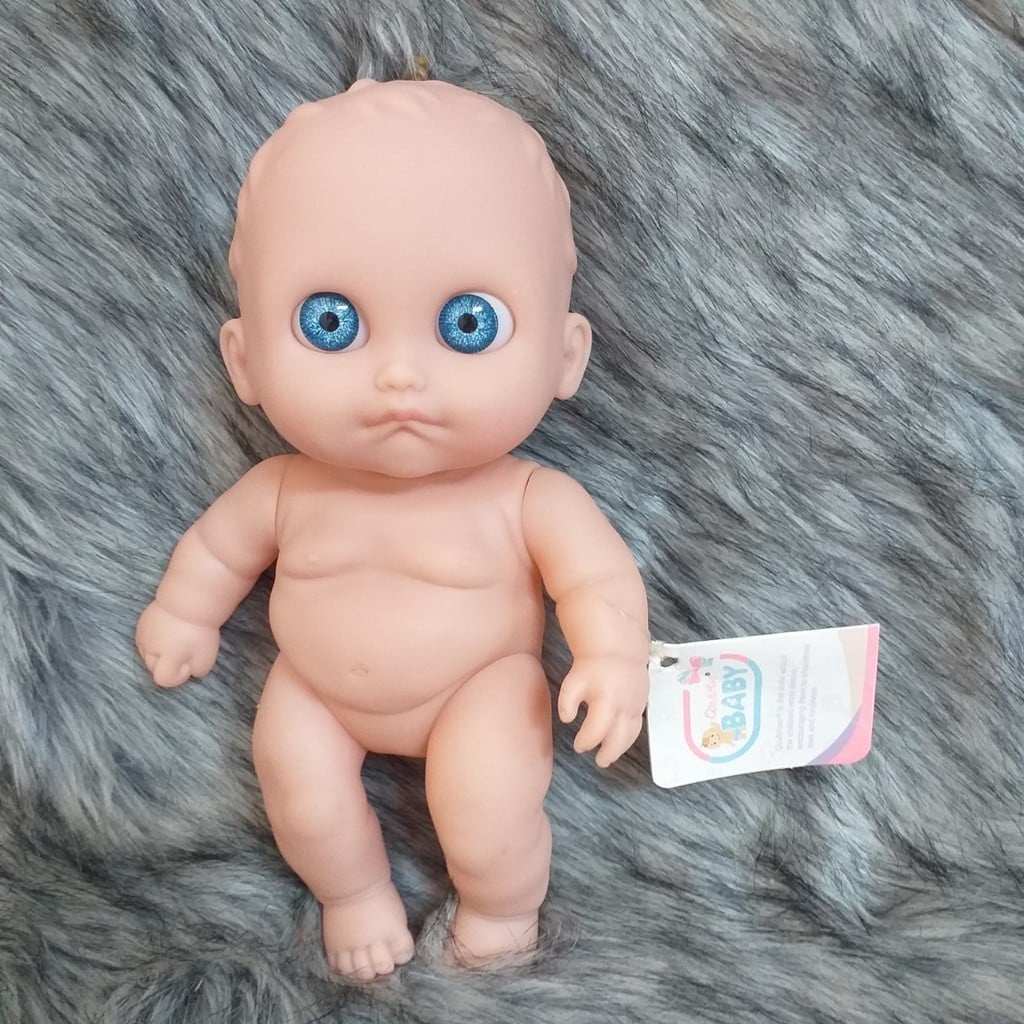 Búp Bê Nhựa Cao Cấp Tái Sinh 21 cm mắt 3D - Cute Baby Full Silicon Doll 8 Inch