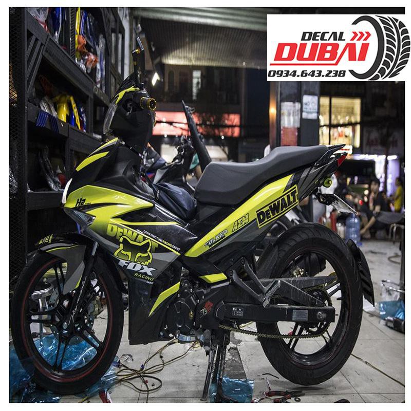 Tem Exciter 150 Mẫu Dewalt Đen Bóng