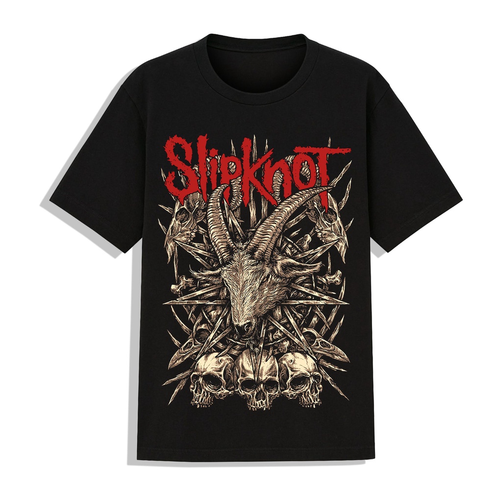 Áo Thun Unisex Tay Lỡ Form Rộng Hình Slipknot In 1 Mặt Màu Đen Trước 2