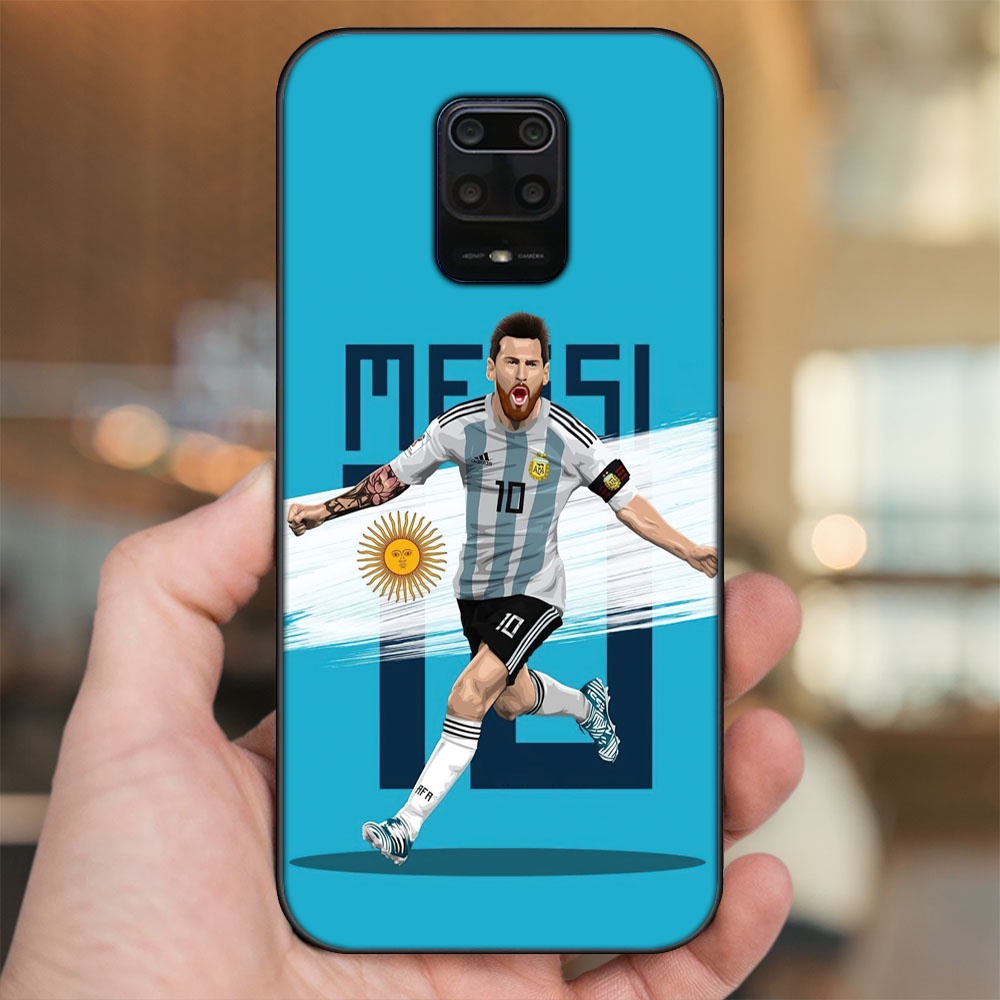 Ốp lưng Xiaomi Redmi Note 9s, Note 9 Pro viền đen in hình Lionel Messi Barcelona PSG