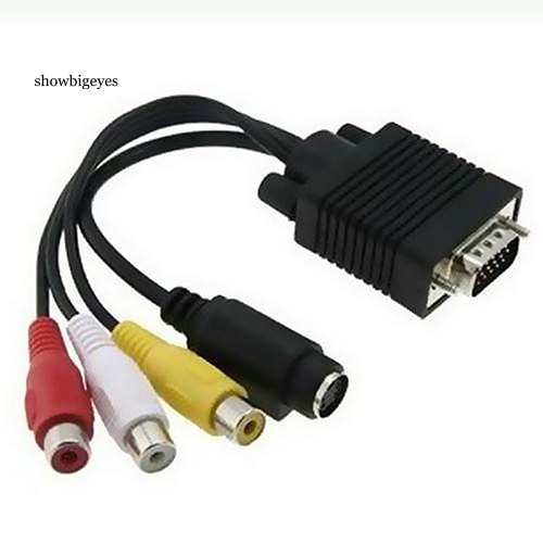 Dây Cáp Chuyển Đổi Vga Sang S-Video 3 RCA AV TV Dành Cho Máy Tính / Laptop
