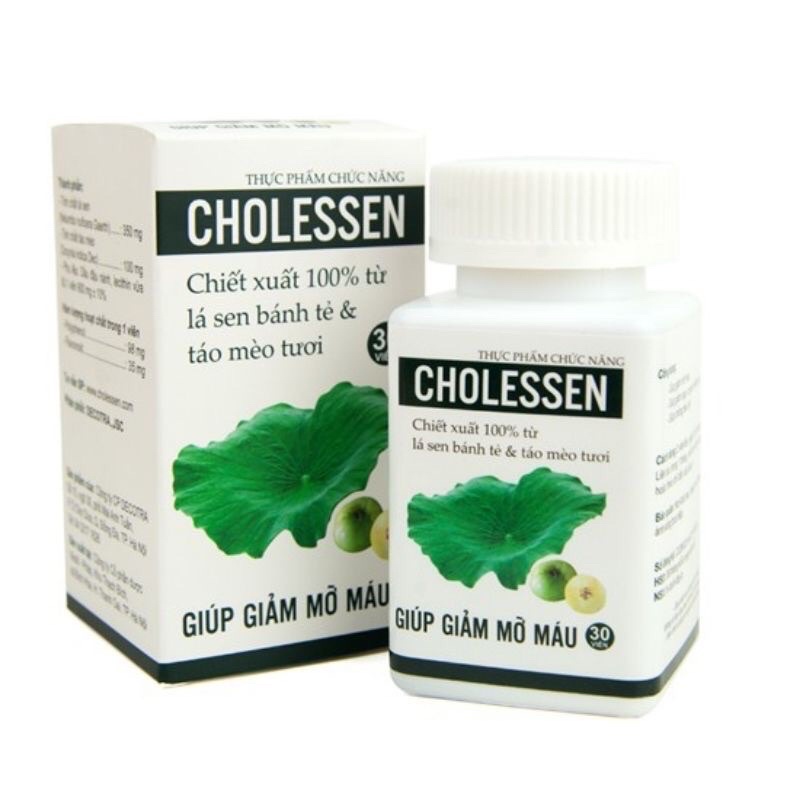 CHOLESSEN [Hộp 30 viên] - Hạ Mỡ Máu, Giảm Gan Nhiễm Mỡ, Men Gan Cao [cholesen chollesen]