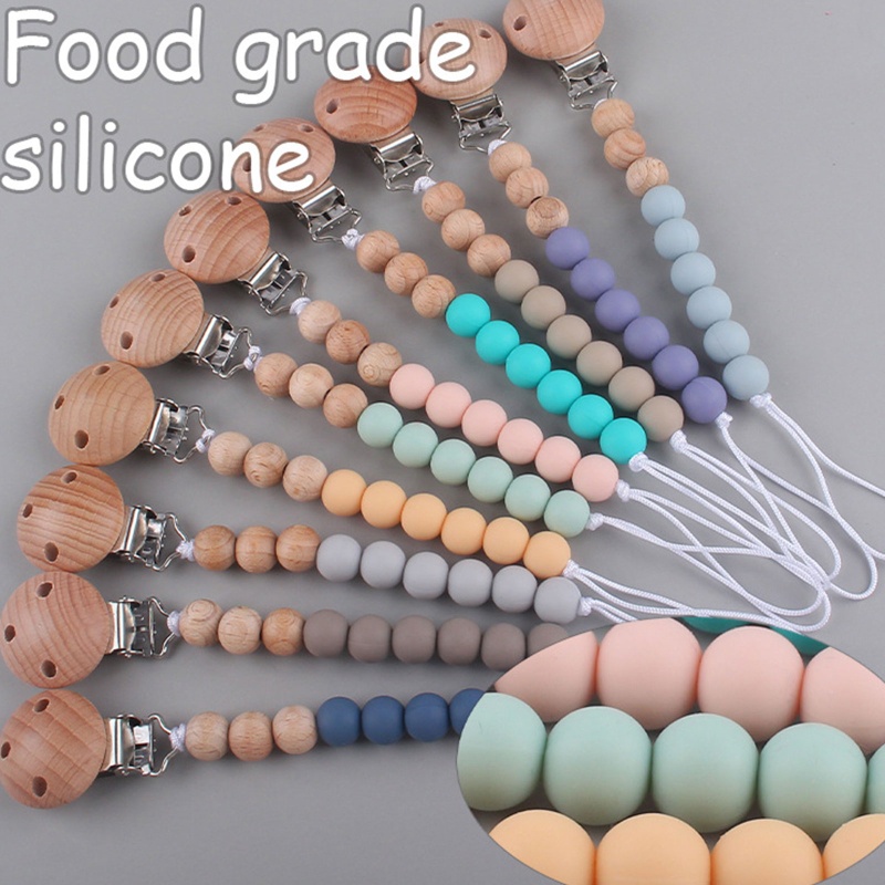 Kẹp Giữ Núm Vú Giả Bằng Silicone Chuỗi Hạt Tiện Lợi Dành Cho Trẻ
