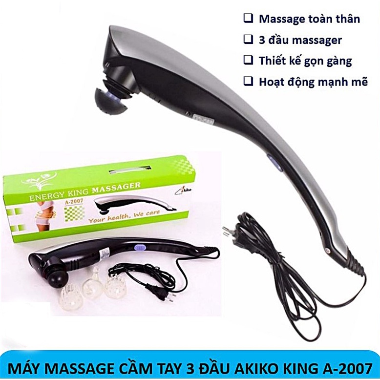 Máy massage toàn thân cá heo Energy King LC 2007AA 3 đầu xóa bóp đấm lưng, giảm đau thư giãn tại nhà (Bảo hành 12 tháng)