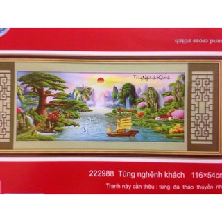 Tranh thêu tùng nghênh khách 222988