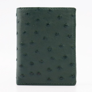 Ví da thân đà điểu 2 mặt xanh lá mrfour | ví da đà điểu dáng đứng| bảo hành da 3 năm | ostrich leather wallet