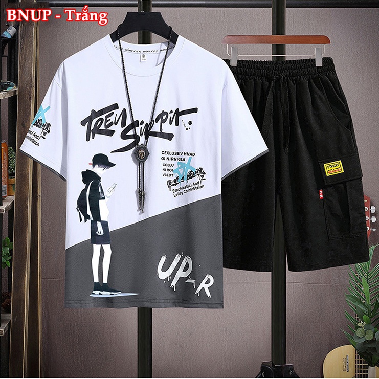 Đồ bộ nam .Bộ nam unisex phong cách Hàn quốc chất vải cotton cao cấp MÃ BỘ BNUP