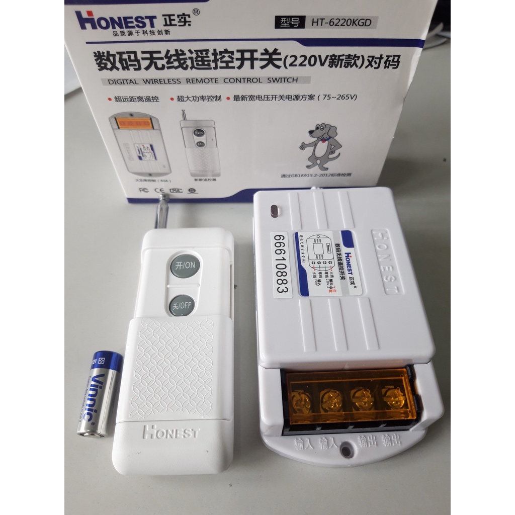 Công tắc điều khiển từ xa Honest HT-6220KGD 1000m công suất lớn 40A