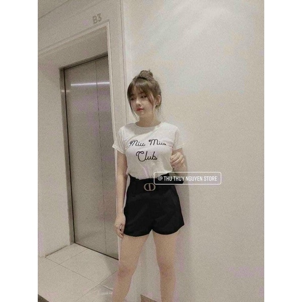 Quần short kèm đai CD