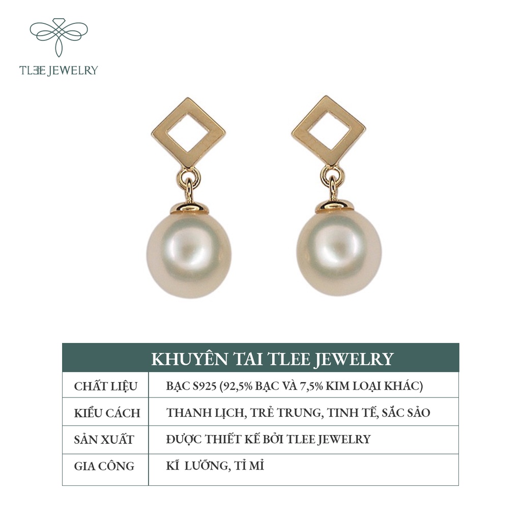 Khuyên tai bạc nữ TLEE Lily gắn trai nhân tạo sang trọng NCJ B0107