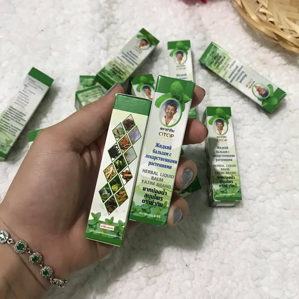 Dầu Gió Lăn 13 Vị Thảo Dược Thái 8ml Herbal Liquid Balm Yatim Brand