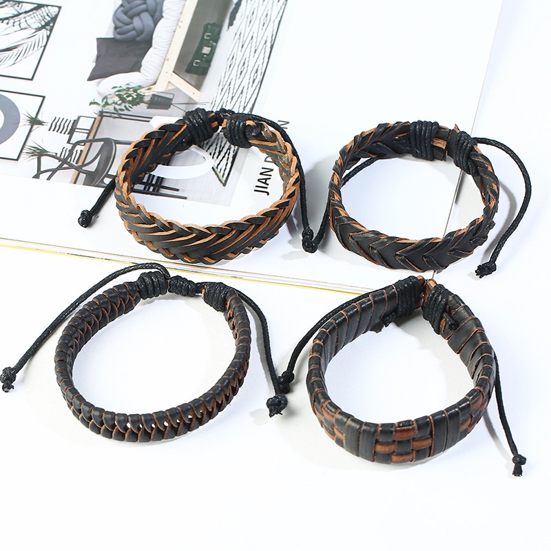 BỘ 12 VÒNG ĐEO TAY NAM NỮ DA HANDMADE GIÁ RẺ