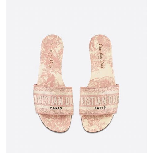 No box Giày Sandal Trượt Vải Canvas Thêu Họa Tiết Thời Trang Xuân Hè Mới