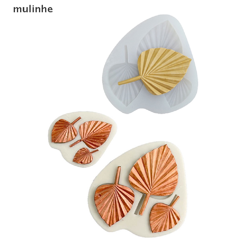 Khuôn Silicone Tạo Hình Làm Bánh Kẹo Hình Chiếc Lá 3 Ngăn