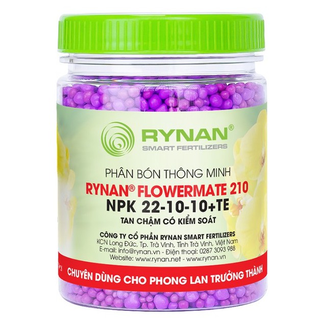 Phân RYNAN 210 (150g), Phân Bón Tan Chậm Thông Minh NPK 22-10-10+TE dùng cho Bonsai, Phong Lan