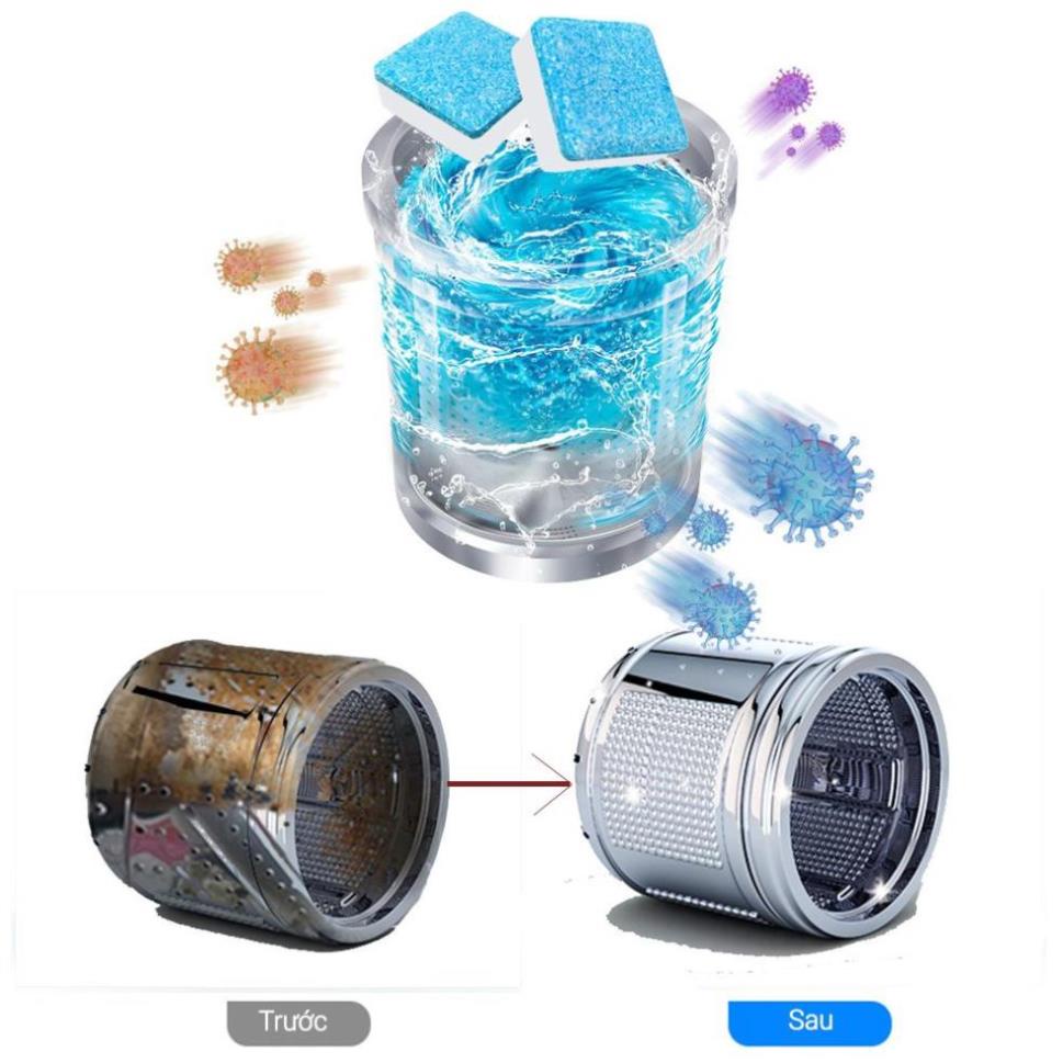 Viên Tẩy Vệ Sinh Lồng Máy Giặt Diệt Khuẩn Và Tẩy Chất Cặn Lồng Máy Giặt Hiệu Quả