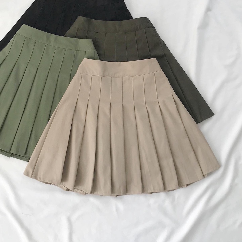 Chân Váy Xếp Ly JEM CLOSET Ngắn Cạp Cao Chất Kaki Mềm Mịn Dễ Phối Đồ HAPOP 3388