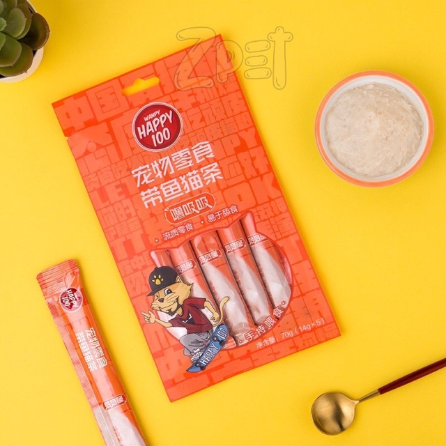 Combo 10 Gói Súp Thưởng Wanpy Happy 100 Cho Mèo