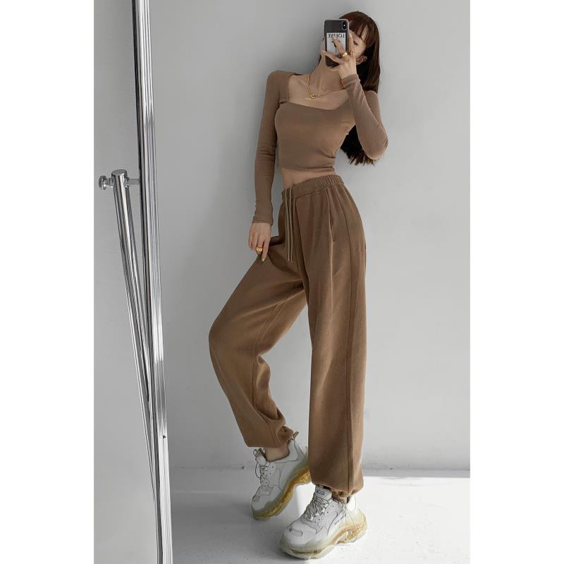 Quần dài nữ ống rộng phong cách Âu Mỹ thời trang cá tính cho nữ