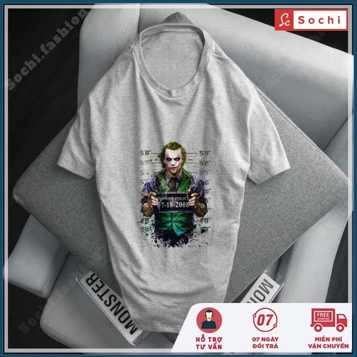 Áo thun nam tay ngắn cổ tròn, áo phông cotton nam unisex in Joker mã CZ04