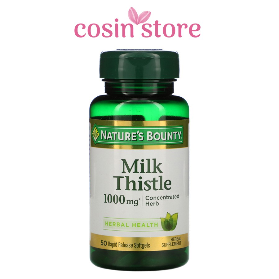 Viên uống Milk Thistle 1000 mg Nature Bounty 50 viên Tăng Cường Sức Khỏe Của Gan Cosin Store