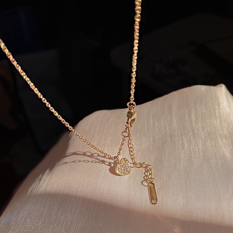 YeYi Vòng cổ Thép Titan Nhẹ Đính Đá zircon Sang Trọng Cho Nữ