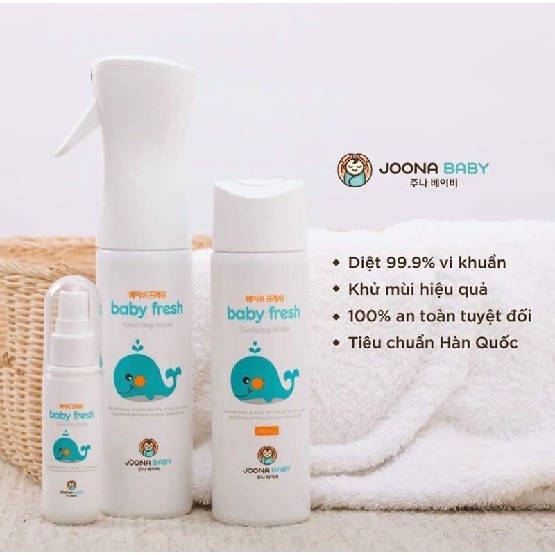 Xịt diệt khuẩn JOONA BABY Baby Fresh khử mùi cho đồ chơi, bình sữa, núm ti an toàn cho bé 300ml - Herbaby
