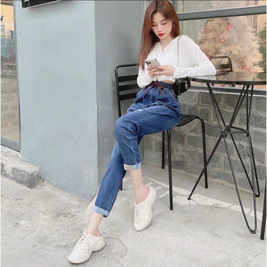 Quần jean bagy nữ 9 tấc GODO OUTFITS co dãn,lên form đẹp tôn dáng Jean01