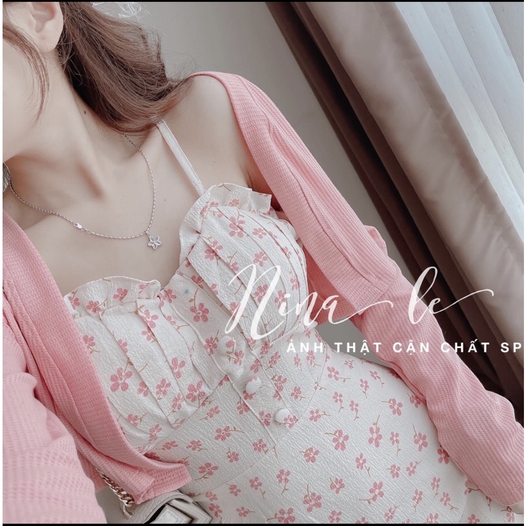 Váy hoa nhí 2 dây dáng dài hàng QC cao cấp, Váy 2 dây nữ hoa nhí mặc đi biển bao đẹp