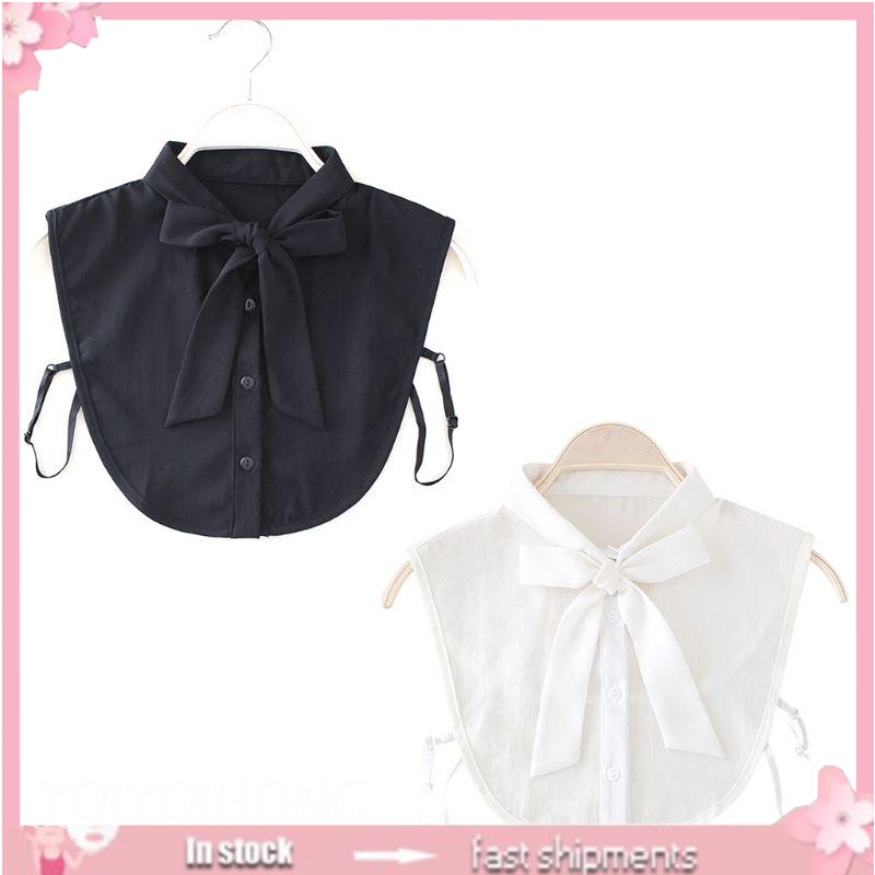 Cổ áo sơ mi giả thắt nơ cổ áo tháo rời được phong cách cổ điển thời trang dành cho nữ