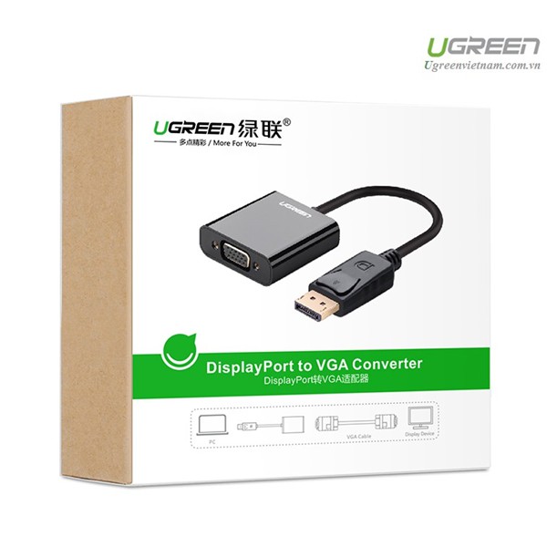 Cáp Chuyển Displayport To VGA UGREEN 20415 - Displayport Sang VGA