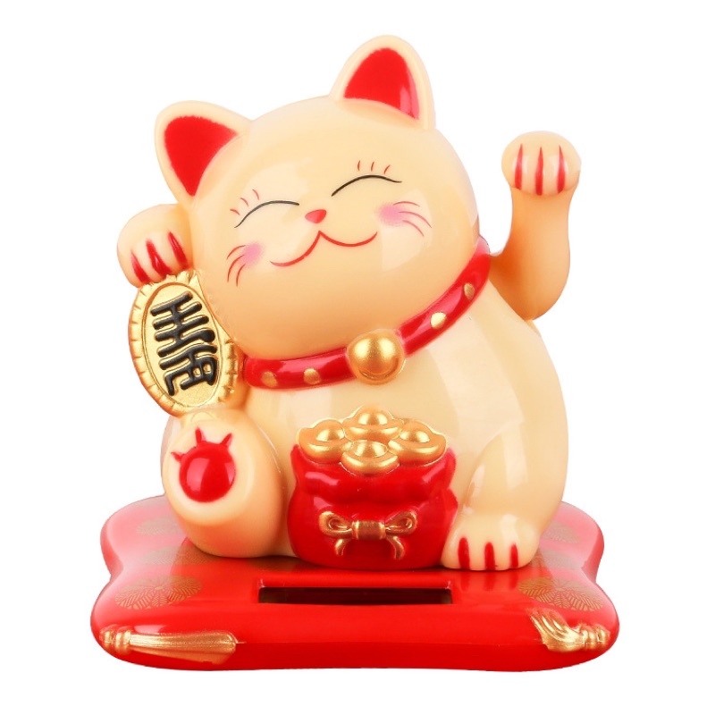 Mèo Thần Tài Tự Vẫy - Mèo Thần Tài Năng Lượng Mặt Trời Size Nhỏ-Trang Trí Bàn Làm Viêc Xe Ô Tô- Quà Tặng Tài Lộc