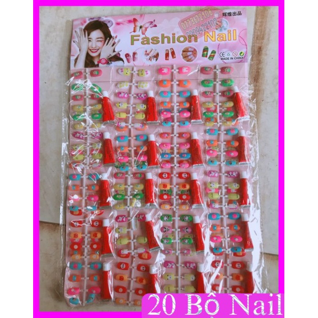 set 20 bộ nail móng tay giả cho bé yêu