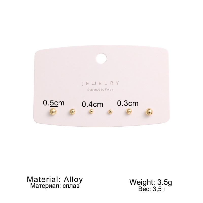 Set 6 Đôi Khuyên Tai Hình Tròn/Trái Tim Nhỏ Xinh Đơn Giản Phong Cách Hàn Quốc Cho Nữ