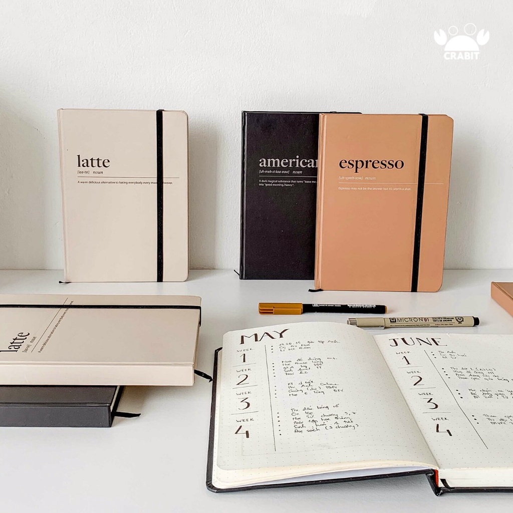 Sổ tay CRABIT ruột chấm dotgrid 100gsm ghi chép, làm bullet journal