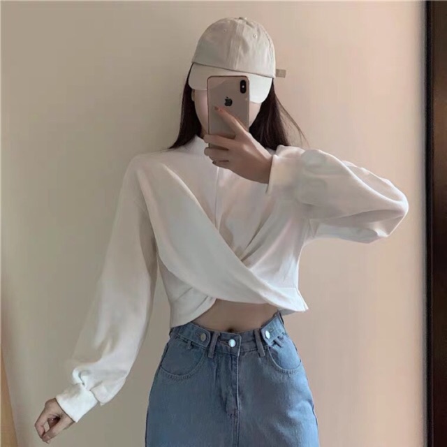 Áo nỉ vạt chéo su._.store