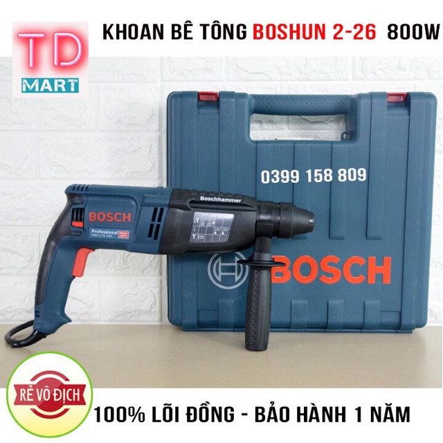 Máy khoan BOSH 2-26 DRE hộp lớn dùng để khoan bê tông , tường , gỗ , sắt