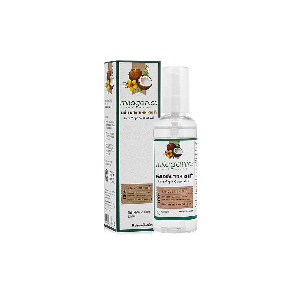 Dầu dừa ép lạnh tinh khiết Milaganics 100ml