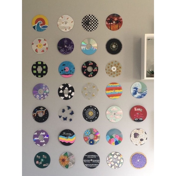 Đĩa nhạc decor tường-  Sticker hình lột dán đĩa CD  trang trí phòng ngủ- góc chill