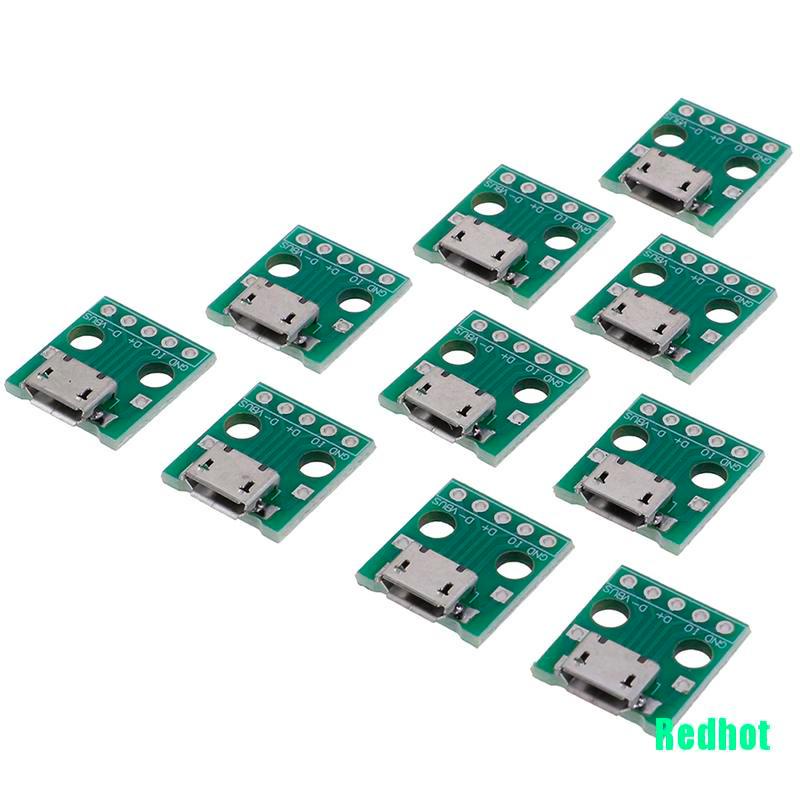 Set 10 Bảng Mạch Chuyển Đổi micro USB Sang DIP 5-Pin Chất Lượng Cao