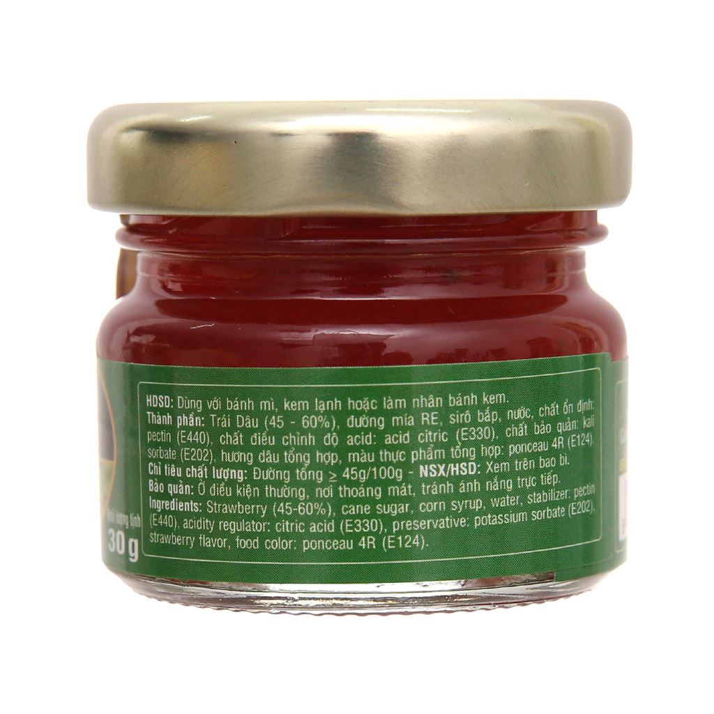 Mứt Dâu Strawberry Preserves GOLDEN FARM 30G - ăn kèm kem, sinh tố, bánh mì, sandwich, trà nóng