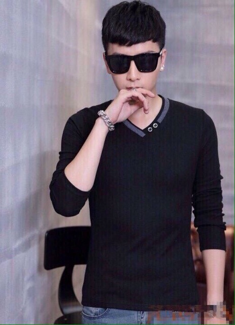 ÁO THUN NAM MỚI CỔ TIM NÚT VIỀN CỔ | BigBuy360 - bigbuy360.vn