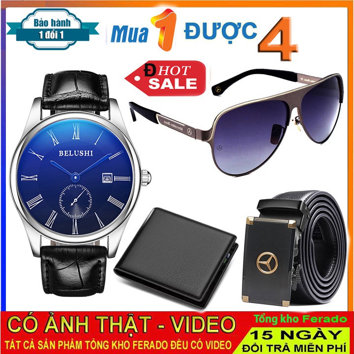 [COMBO 4 MON] Đồng hồ nam Belushi kính mắt dây lưng ví da | BigBuy360 - bigbuy360.vn