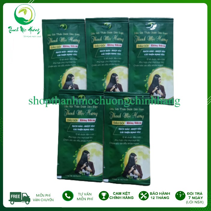 Combo 10 gói Dầu gội dược liệu Thanh Mộc Hương gói 6gr, Ngăn rụng tóc, nấm đầu, kích thích mọc tóc